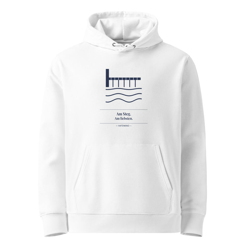 HAFENKIND Am Steg. Am liebsten. Hoodie — white