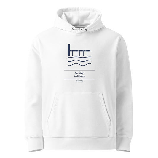 HAFENKIND Am Steg. Am liebsten. Hoodie — white