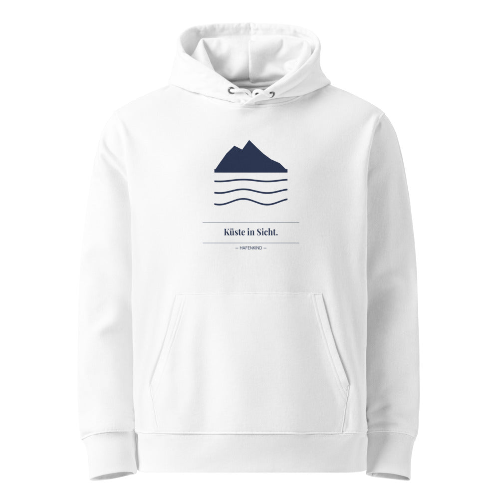 HAFENKIND Küste in Sicht. Hoodie — white