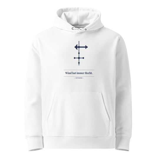 HAFENKIND Wind hat immer Recht. Hoodie — white